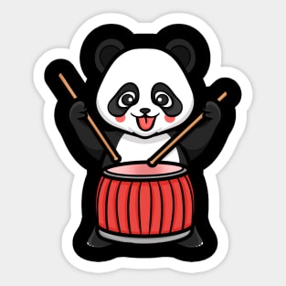 Drummer Panda Sticker